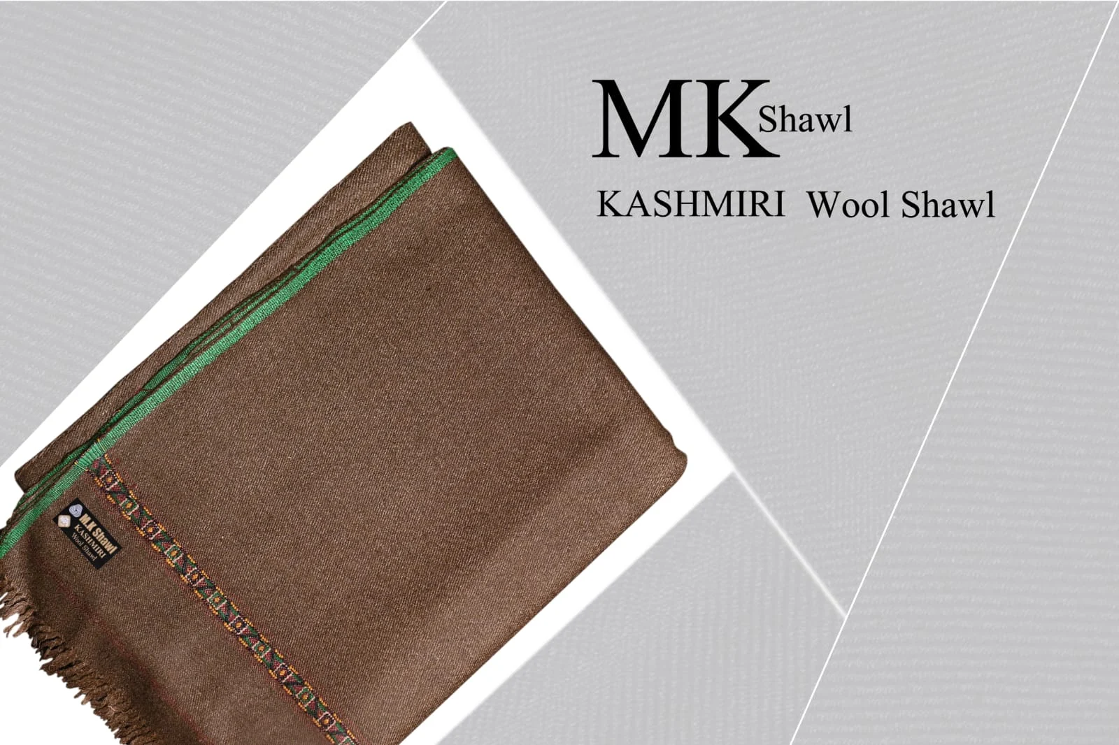 Lahori Super Angora Men's Shawl – Brown, Double Pit Stitch
