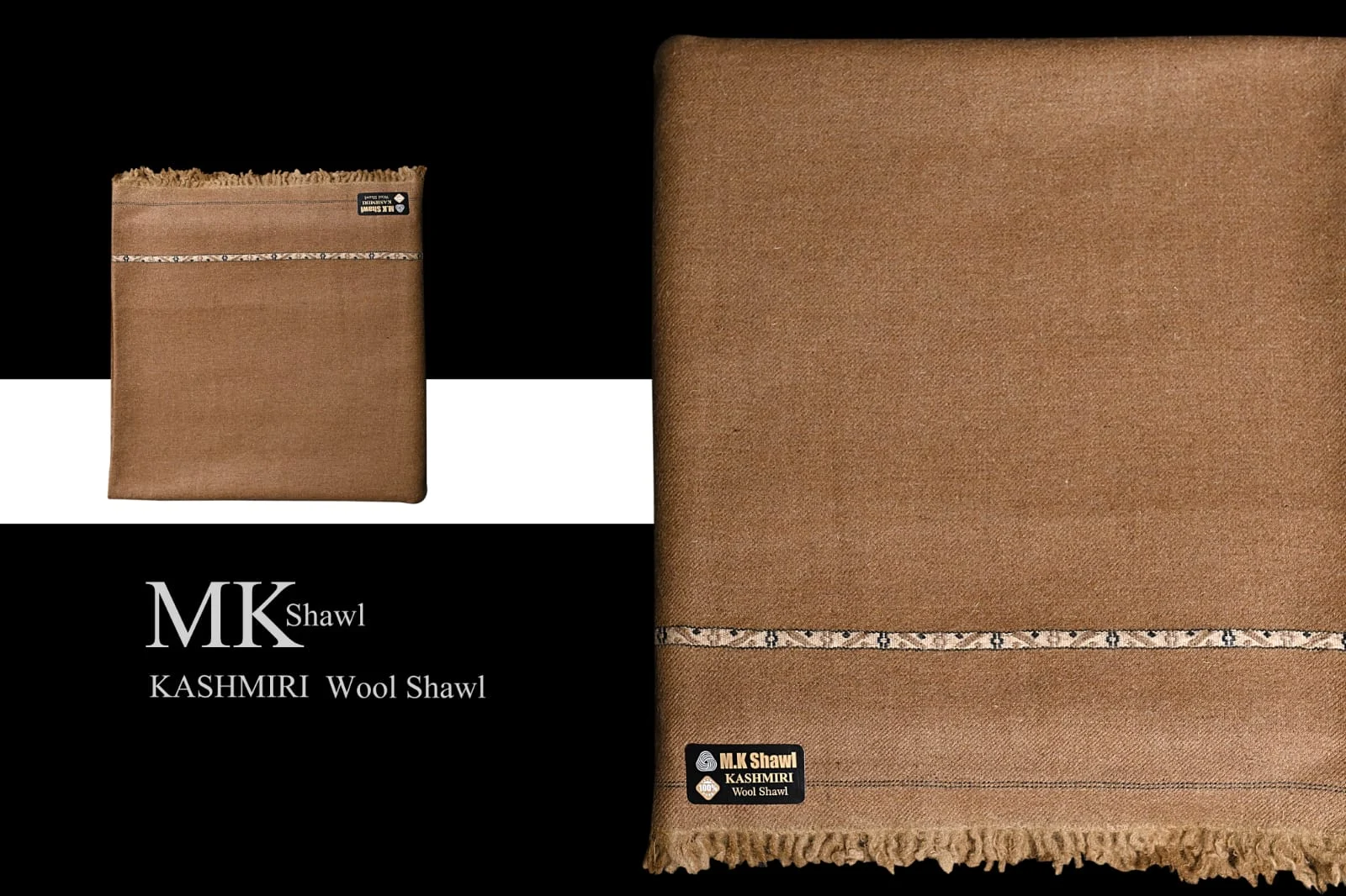 Kashmiri Super Angora Men's Shawl – Camel
