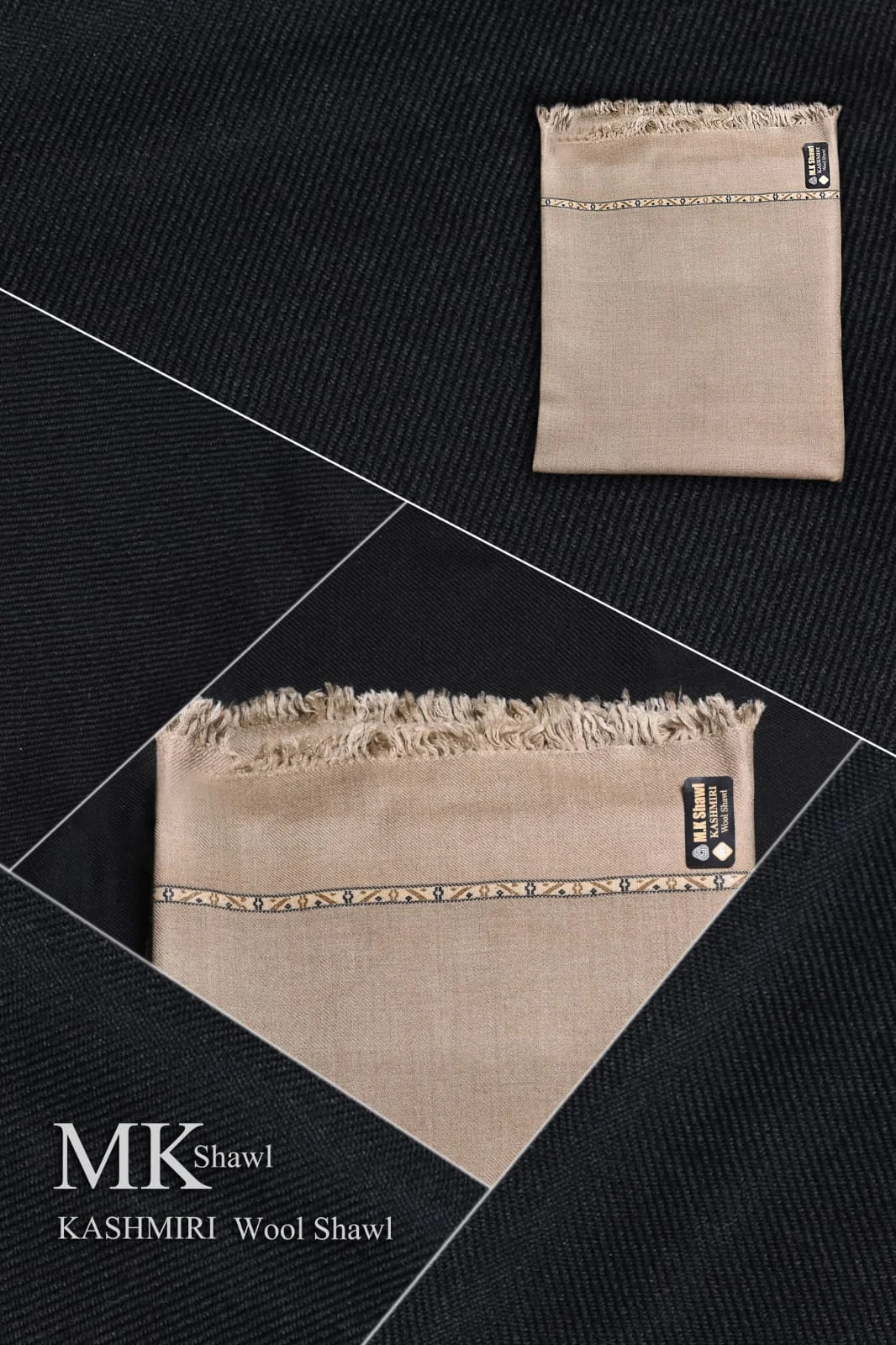 Australian Double Men's Wool Shawl – Light Taupe